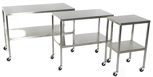 Stainless Steel Instrument - Back Tables with Shelf