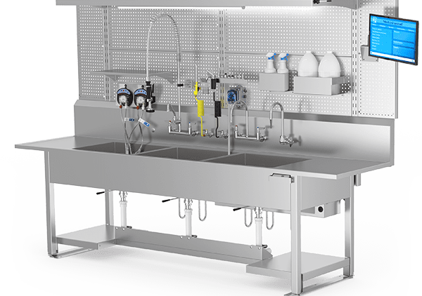 Triple Basin Decontamination Sink with Accessories