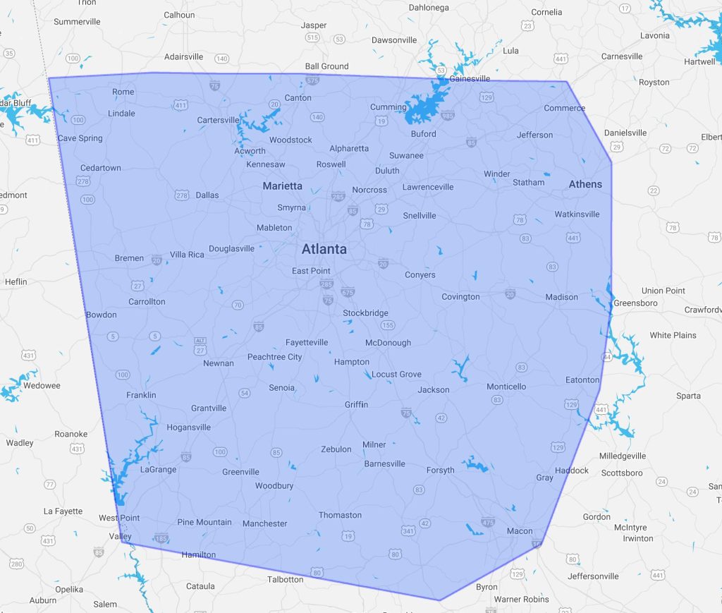 Auxo Medical Atlanta Metro Field Service Area Auxo Medical Atlanta Metro Field Service Area