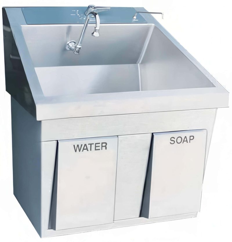 SS Series Single Bay Surgical Scrub Sink With Knee Operated Water & Soap