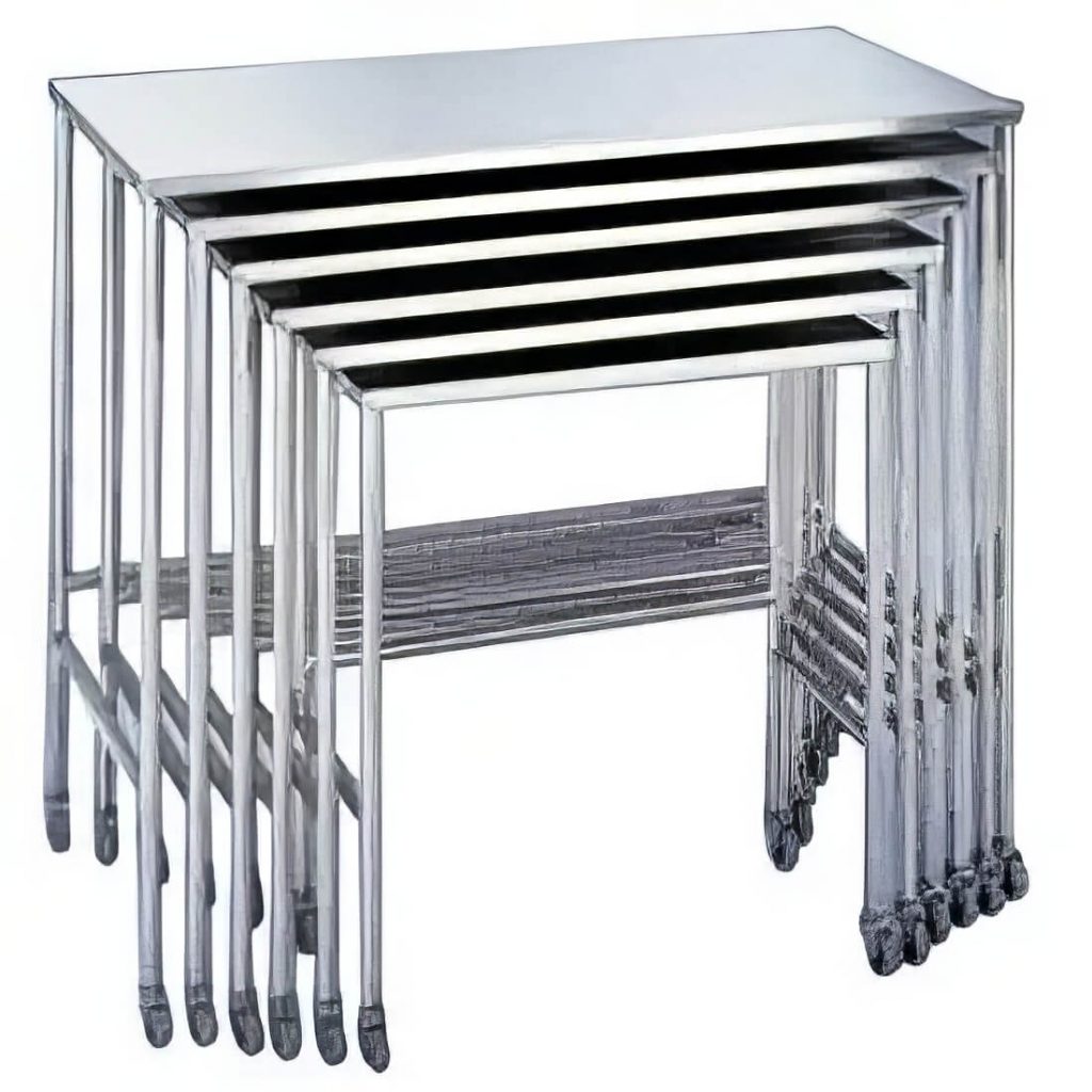 Set of 6 Stainless Steel Nesting Tables Auxo Medical