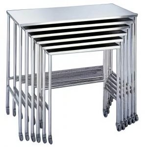 Set of 6 Stainless Steel Nesting Tables