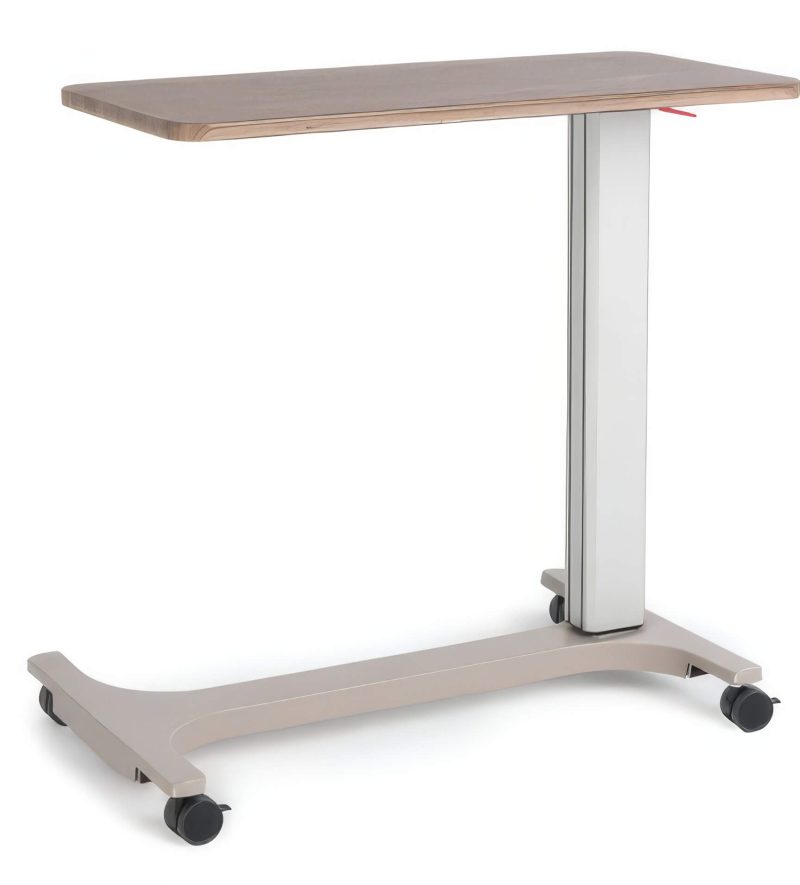 Low Extended Base Overbed Table, 3DL Raised Edge