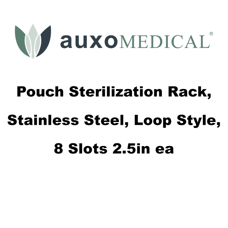 Pouch Sterilization Rack, Stainless Steel, Loop Style, 8 Slots 2.5in ea