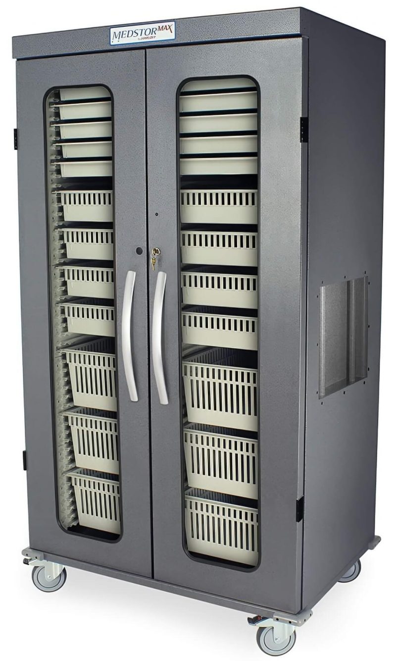 Harloff Double Column Mobile Cabinet with Key Locking doors - Medical Storage