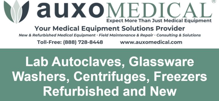 Lab Autoclaves, Glassware Washers, Centrifuges, Freezers Refurbished and New at Auxo Medical