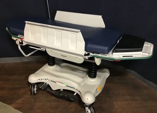 Stryker 5050 stretcher chair w transfer board armrests