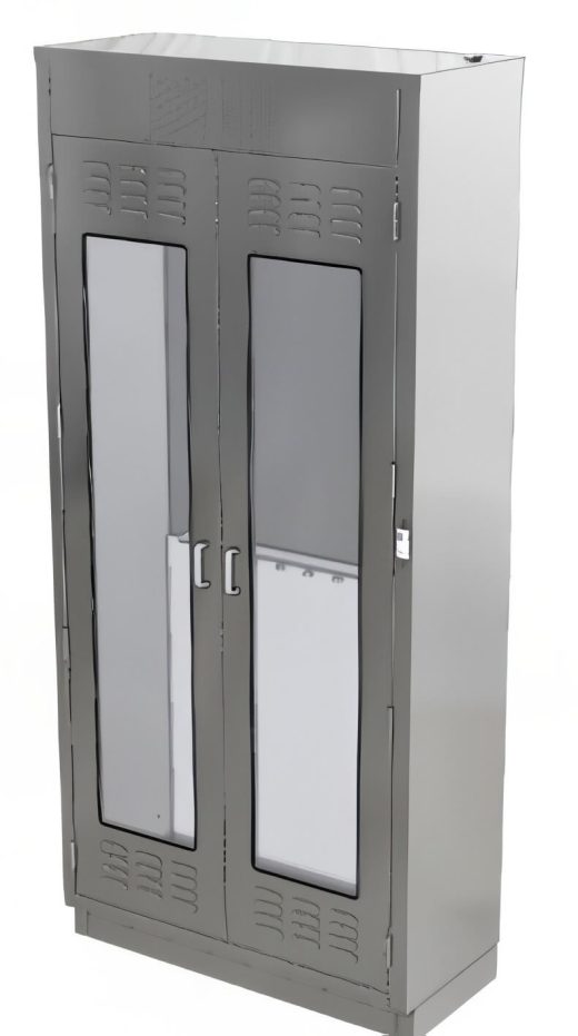 Scope Cabinet, Flat Top, Glass hinged doors, Standard Handles,