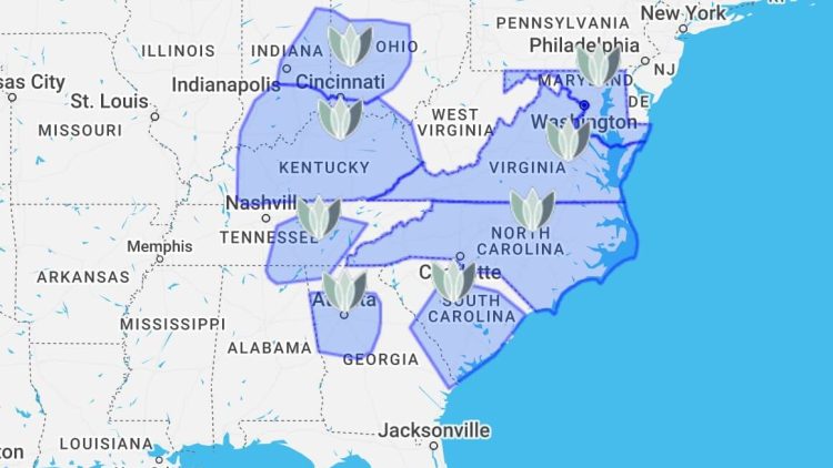 Auxo Medical Field Service Areas - 2025